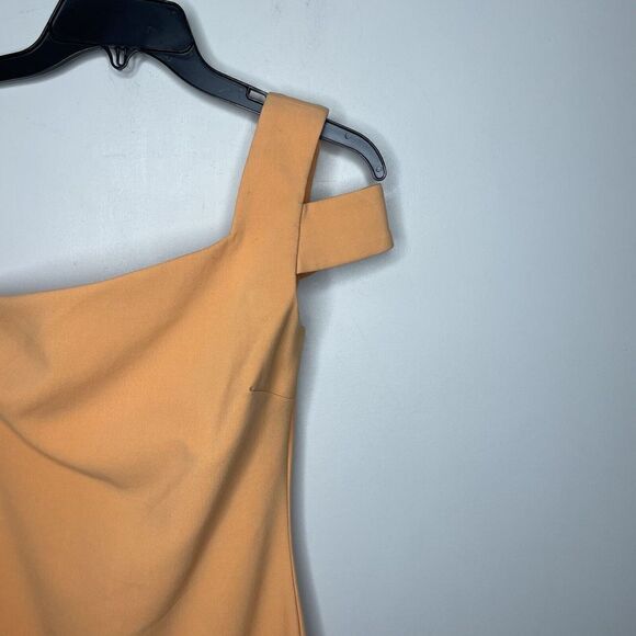LIKELY Dress Womens 0 Orange One Shoulder Packard Sheath Stretch Crepe - Picture 3 of 9